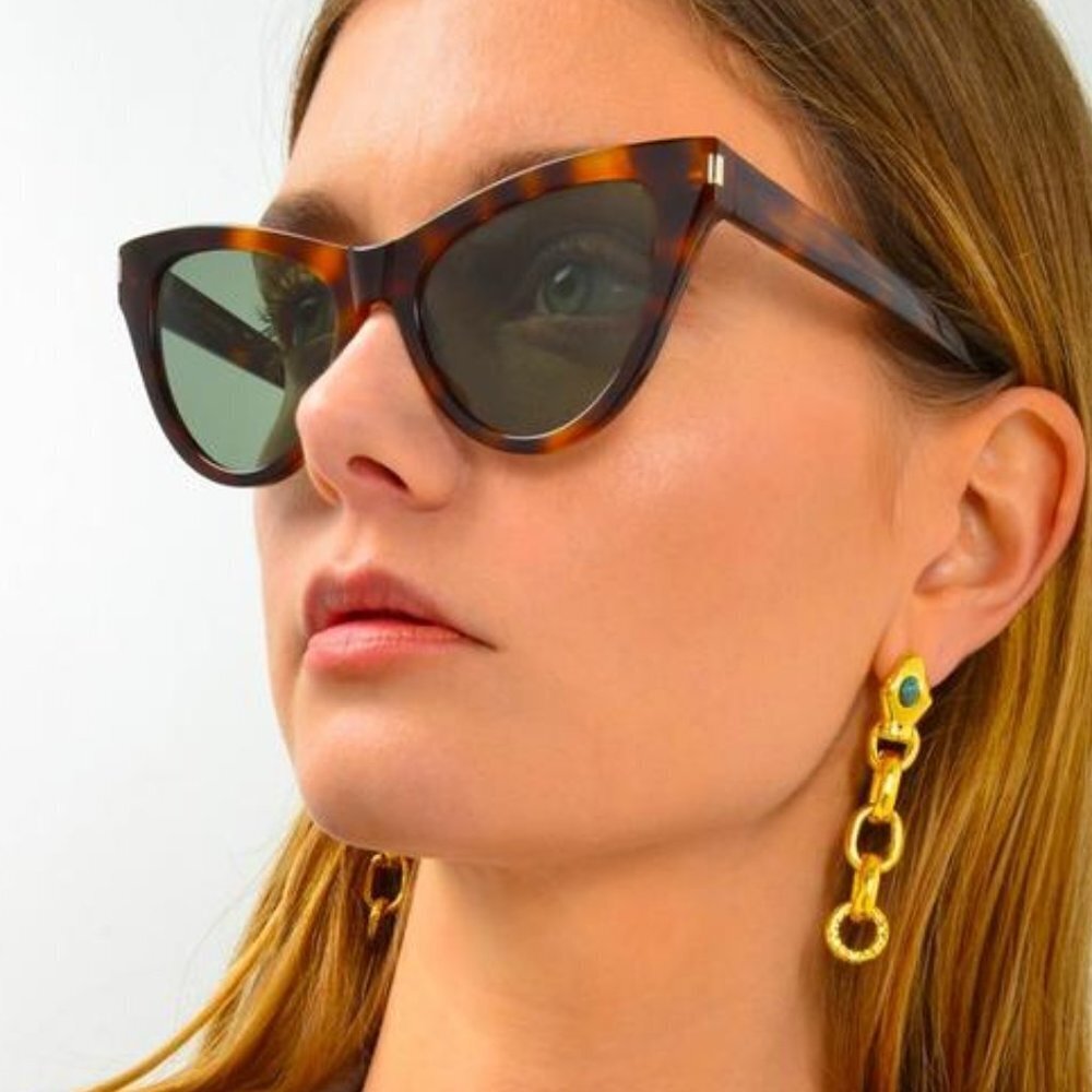 NWT Yves Saint Laurent SL425-003 Havana 54mm Sunglasses - Picture 1 of 8